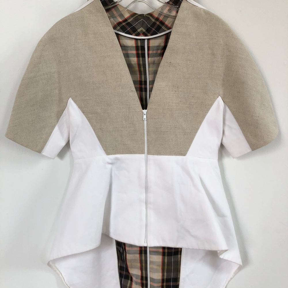 Marni Zipper Plaid Futuristic top